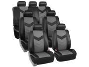 Car Seat Covers Synthetic Leather Auto Seat cover 7 Seater SUV VAN Full Set Black Gray