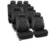 Car Seat Covers Synthetic Leather Auto Seat cover 7 Seater SUV VAN Full Set Black