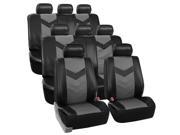 Car Seat Covers Synthetic Leather Auto Seat cover 8 Seater SUV VAN Full Set Black Gray