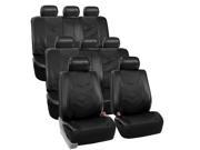 Car Seat Covers Synthetic Leather Auto Seat cover 8 Seater SUV VAN Full Set Black