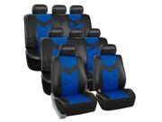 Car Seat Covers Synthetic Leather Auto Seat cover 8 Seater SUV VAN Full Set Black Blue
