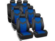 Car Seat Covers Synthetic Leather Auto Seat cover 7 Seater SUV VAN Full Set Black Blue