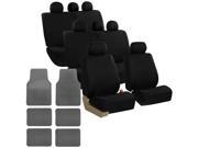Car Seat Covers for Auto SUV Van Truck 3 Row Black Carpet Floor Mat Gray