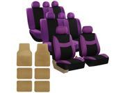 Car Seat Covers for Auto SUV Van Truck 3 Row Purple Carpet Floor Mat