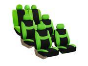 Car Seat Covers for Auto SUV Van Truck 3 Row Green