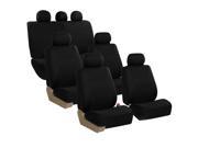 Car Seat Covers for Auto SUV Van Truck 3 Row Black