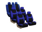 Car Seat Covers for Auto SUV Van Truck 3 Row Blue