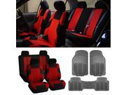 Auto Seat Covers for Car SUV with Gray Floor Mats Red