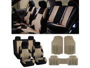 Auto Seat Covers for Car SUV with Floor Mats Beige