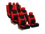 Car Seat Covers for Auto SUV Van Truck 3 Row Red