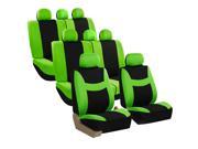 Car Seat Covers for Auto SUV Van Truck 3 Row Green