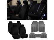 Auto Seat Covers for Car SUV with Gray Floor Mats Black