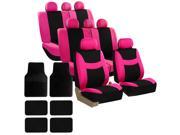 Car Seat Covers for Auto SUV Van Truck 3 Row Pink Carpet Floor Mat