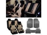 Auto Seat Covers for Car SUV with Gray Floor Mats Beige