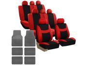 Car Seat Covers for Auto SUV Van Truck 3 Row Red Carpet Floor Mat Gray