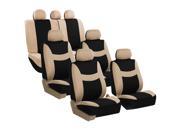 Car Seat Covers for Auto SUV Van Truck 3 Row Beige