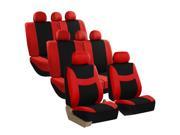 Car Seat Covers for Auto SUV Van Truck 3 Row Red