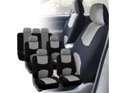 Car Seat Covers 3 Row for Auto SUV VAN 7 seaters Gray