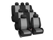 Neoprene 3 Row Car Seat Covers for SUV VAN TRUCK Beige 8 Seaters Gray