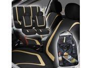 Beige Black Car Seat Covers for Auto Vehicle with Oraganizer