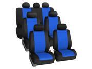 Neoprene 3 Row Car Seat Covers for SUV VAN TRUCK Beige 7 Seaters Blue