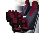 Car Seat Covers 3 Row for Auto SUV VAN 7 seaters Burgundy