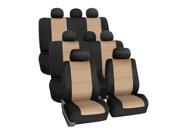 Neoprene 3 Row Car Seat Covers for SUV VAN TRUCK Beige 8 Seaters Beige