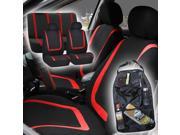 Red Black Car Seat Covers for Auto Vehicle with Oraganizer