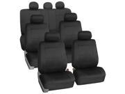 Neoprene 3 Row Car Seat Covers for SUV VAN TRUCK Beige 7 Seaters Black