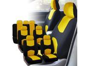 Car Seat Covers 3 Row for Auto SUV VAN 7 seaters Yellow