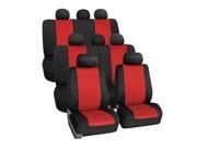 Neoprene 3 Row Car Seat Covers for SUV VAN TRUCK Beige 8 Seaters Red
