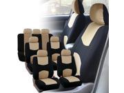 Car Seat Covers 3 Row for Auto SUV VAN 7 seaters Beige