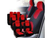 Car Seat Covers 3 Row for Auto SUV VAN 7 seaters Red