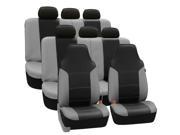 3Row Highback SUV Van Seat Covers Royal Leather for Auto Black Gray
