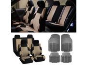 SUV CAR AUTO seat Covers Gray Heavy Duty Mats Combo Beige