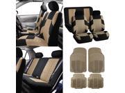 SUV CAR Seat Covers Beige Heavy Duty Mats Combo Beige