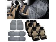 7Seaters 3ROW SUV Beige Seat Covers with Gray Floor Mats For Sedan SUV VAN Truck