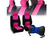 Front Bucket Seat covers Pink With Seat Back Cushion Pad Blue for Auto Car SUV Van