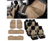 7Seaters 3ROW SUV Beige Seat Covers with Beige Floor Mats For Sedan SUV VAN Truck