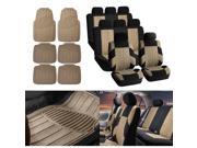 3Row SUV VAN Beige Seat Cover with Beige Floor Mats For Sedan SUV Vand 8 Seaters