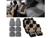 3Row SUV VAN Beige Seat Cover with Gray Floor Mats For Sedan SUV Vand 7 Seaters
