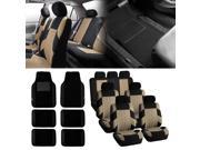 3ROW SUV Seat Covers Combo with Black leather trim carpet floor Mats for auto