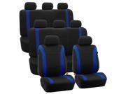 3 Row Car Auto Seat Covers for Auto Vehicle Sedan SUV Van Truck Blue