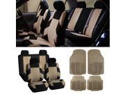 SUV CAR AUTO seat Covers Beige Heavy Duty Mats Combo Beige