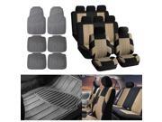3Row SUV VAN Beige Seat Cover with Gray Floor Mats For Sedan SUV Vand 8 Seaters