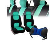 Front Bucket Seat covers Mint With Seat Back Cushion Pad Blue for Auto Car SUV Van