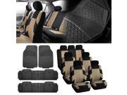 7Seaters 3ROW SUV Beige Seat Covers with Black Floor Mats For Sedan SUV VAN Truck