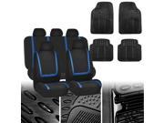 Blue Black Cloth Auto Seat Covers with Black 4pcs Floor Mats Cyber Monday Deal