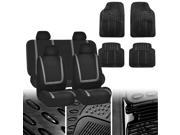 Gray Black Cloth Auto Seat Covers with Black Heavy Duty Floor Mats Cyber Monday Deal