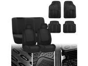 Solid Black Cloth Auto Seat Covers with Black All Weather Floor Mats Cyber Monday Deal